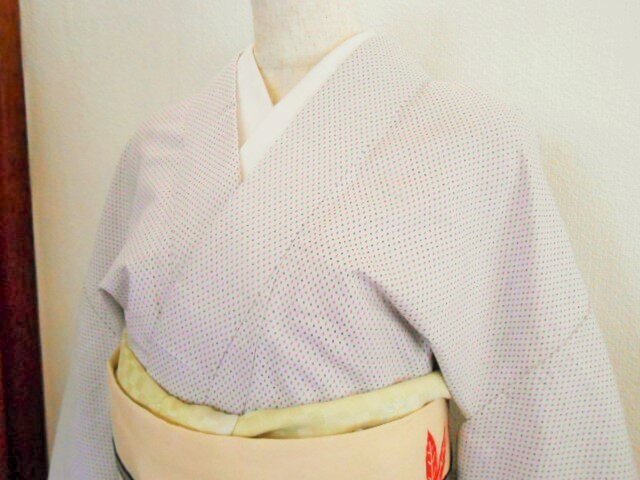 【セール】綿のきもの・白絣風の画像1枚目