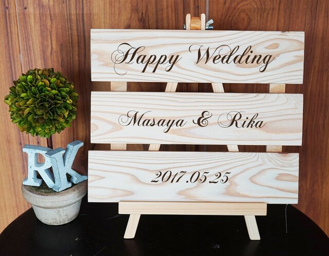 天然木のウェルカムボード・3段仕上げ | iichi 日々の暮らしを心地よく