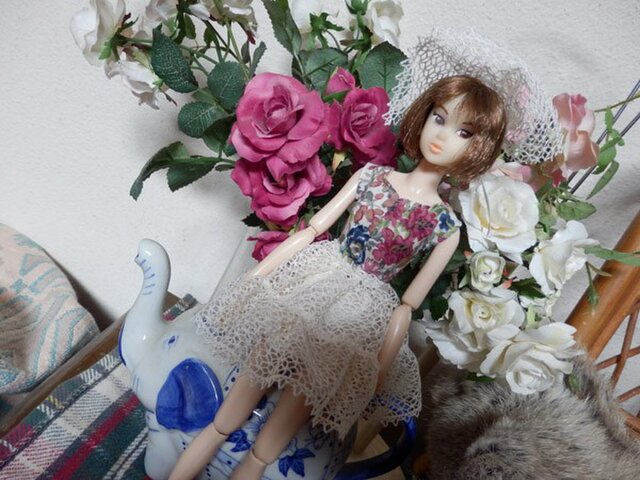 momoko ツートーンワンピの画像1枚目