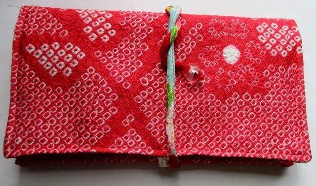 送料無料 絞りの羽織で作った和風財布・ポーチ3562の画像1枚目