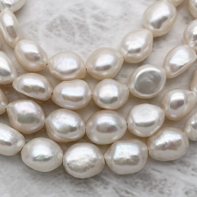 120cm 大粒バロック淡水パール ロングネックレス 金属アレルギー 本