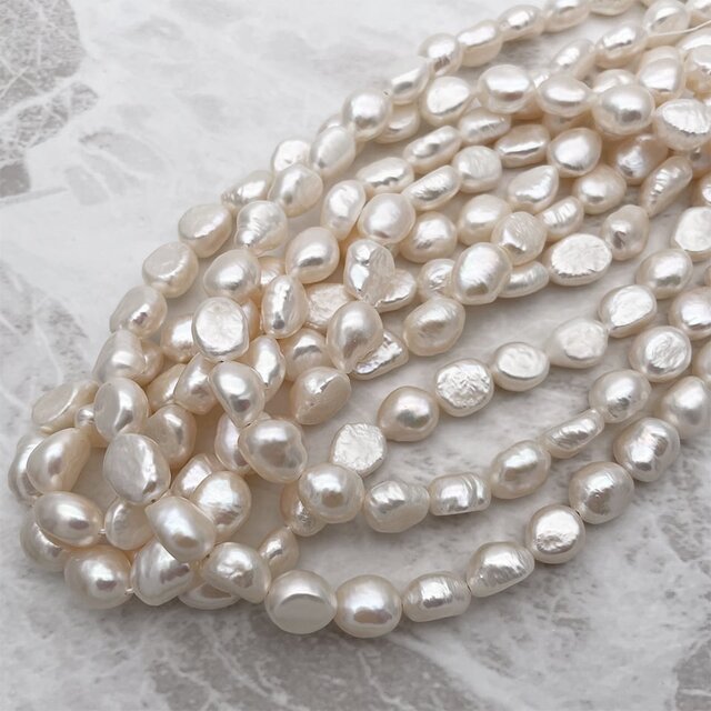 120cm 大粒バロック淡水パール ロングネックレス 金属アレルギー 本
