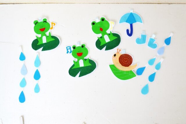 カエルの合唱♪雨の日ガーランドの画像1枚目