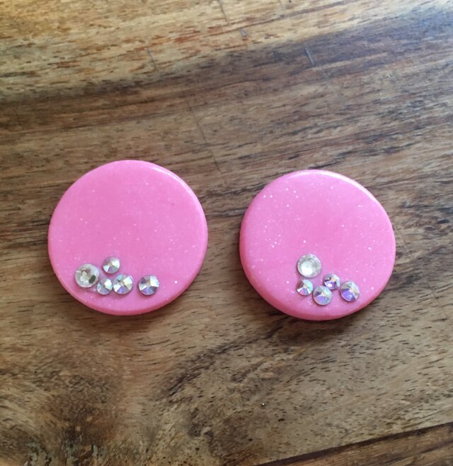 丸とスワロフスキー ピアス/イヤリングの画像1枚目