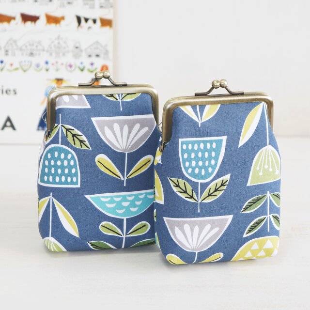 ■がま口カードケース / カップフラワー■ chat(cup)