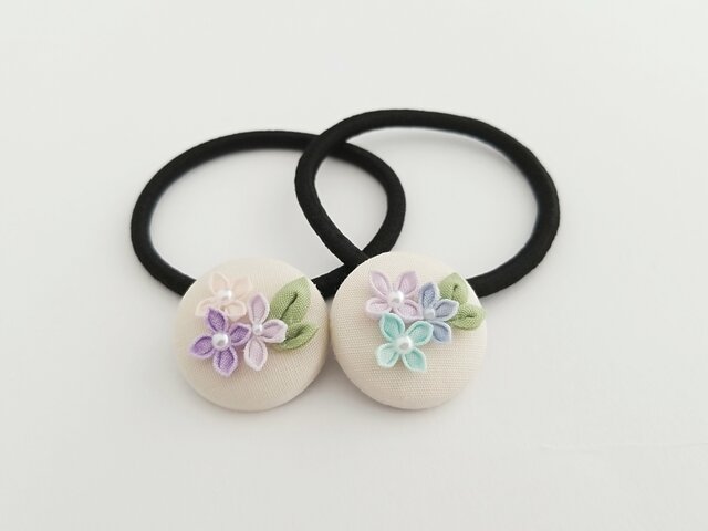 あじさいのくるみヘアゴム （ つまみ細工＊受注制作 ） | iichi 日々の