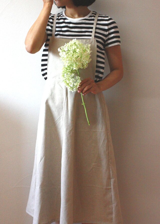 Aライン　大人のエプロンワンピース