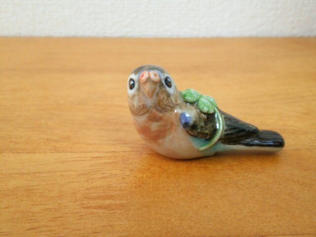 アキクサインコ・ノーマル 花小鳥/小(陶)の画像1枚目