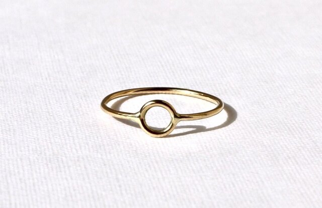 Circle motif ring 02 / K18 YGの画像1枚目