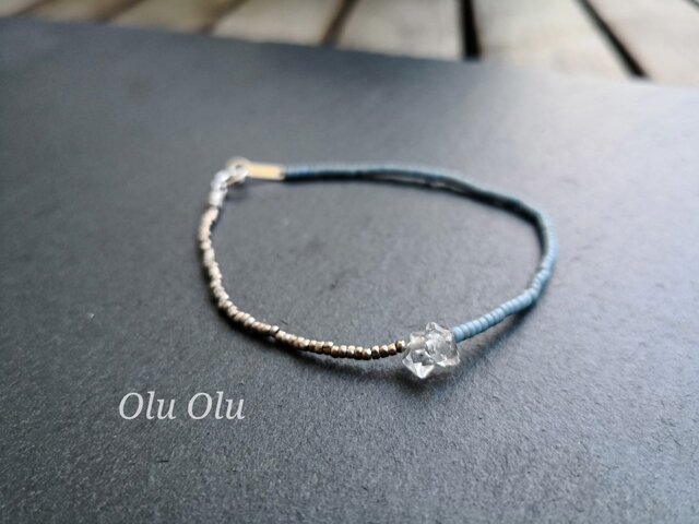 ヴィンテージシードビーズ&エチオピアンビンテージニッケルのブレスレットの画像1枚目