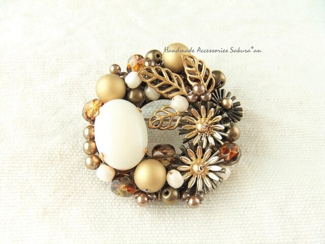 Brooch ヴィンテージ ラインストーン 花(K0678)の画像1枚目