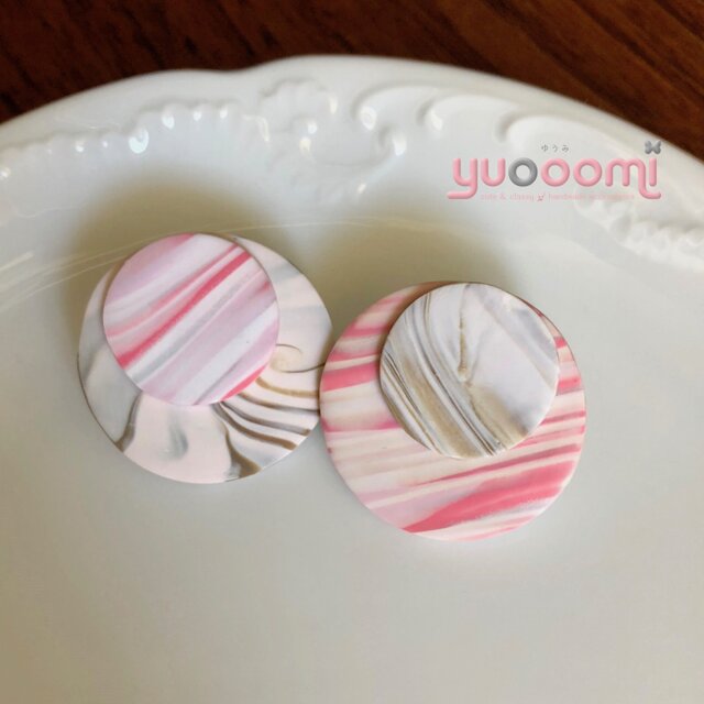 クレイ ピアス early summer multi stripe (Silver925)の画像1枚目