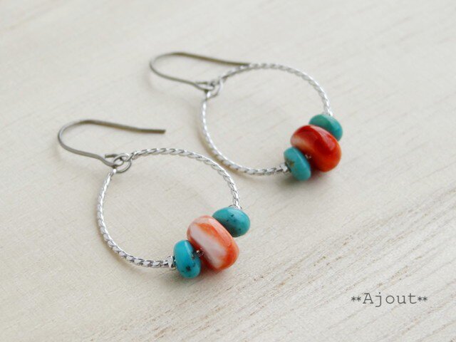 【J007】ヴィンテージ　スパイニーオイスター　ダングル　ピアス it-5b1664a52d1c7-1200.jpg