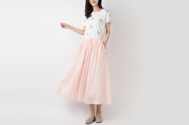 ラミー 手染め軽やかロングスカート ♪Pink♪の画像1枚目