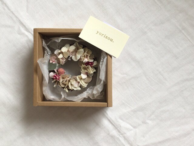 紫陽花の小さなリース【置き型】の画像1枚目