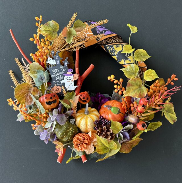 Halloween pumpkin wreath VI | iichi 日々の暮らしを心地よく