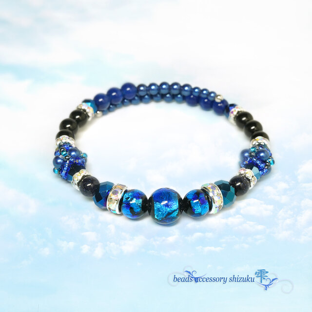 ホタル玉コイルブレスレット＊ブルー