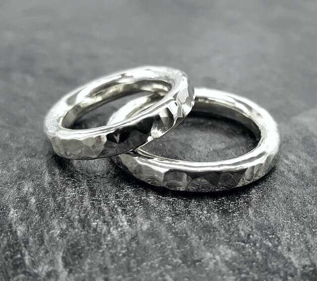◆ 受注制作 ◆ ペアリング *Tsuchi-me * ring * silver925 *の画像1枚目