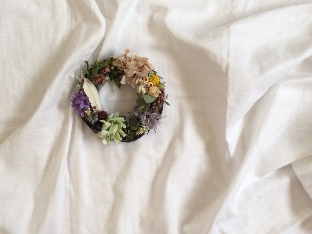 紫陽花のリースの画像1枚目