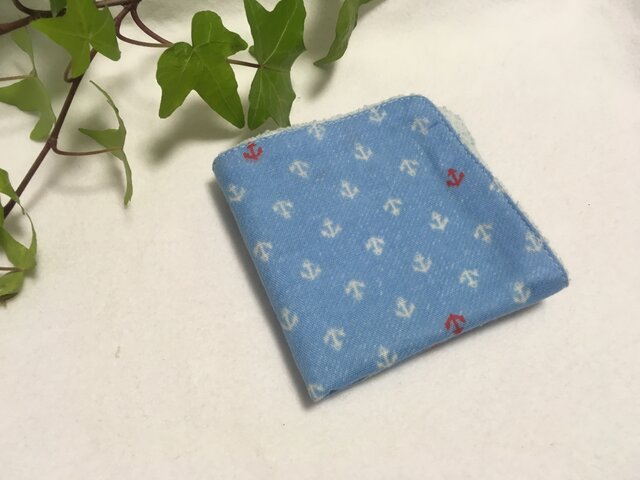 ガーゼタオルハンカチ 小さなイカリの画像1枚目