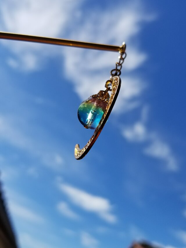 シャボン玉 虹玉かんざしの画像1枚目