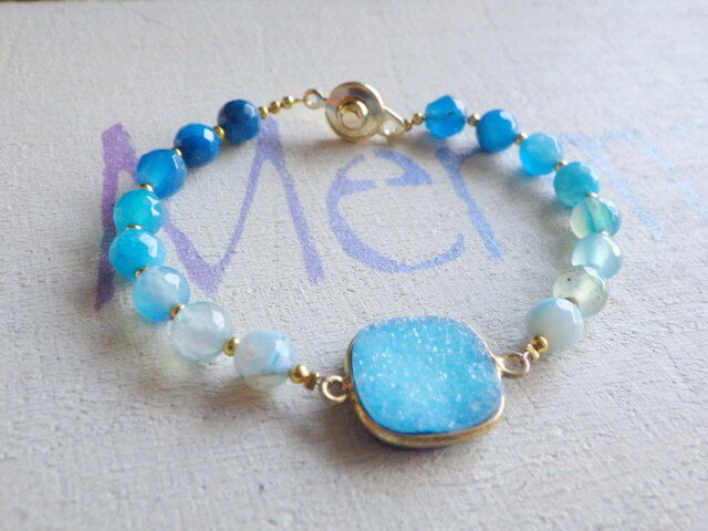 海のドゥルージー Ocean Druzy Braceletの画像1枚目
