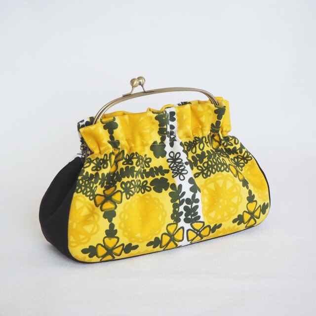 ■ヴィンテージ生地の2wayがま口バッグ・ミッドサマー■ musique (vf-ms)