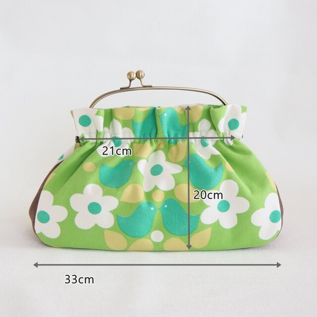 □ヴィンテージ生地の2wayがま口バッグ・ミッドサマー□ musique (vf