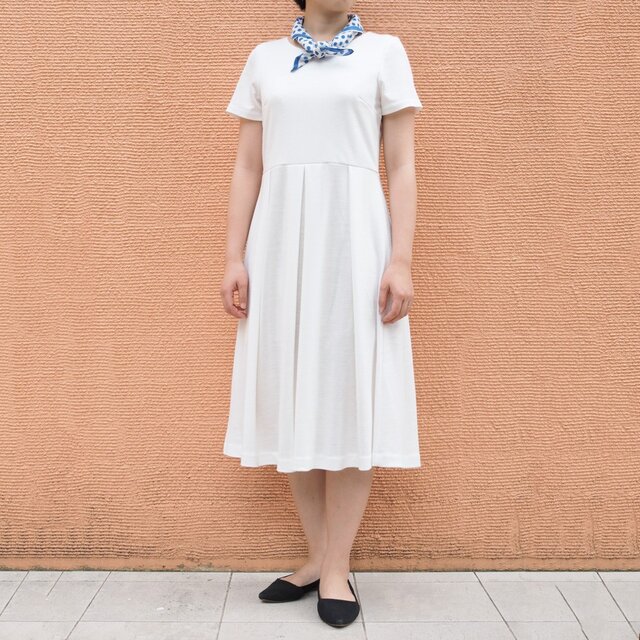 【XS-LL受注制作】アーミッシュ風シンプルワンピース◇ホワイト（リネン素材）