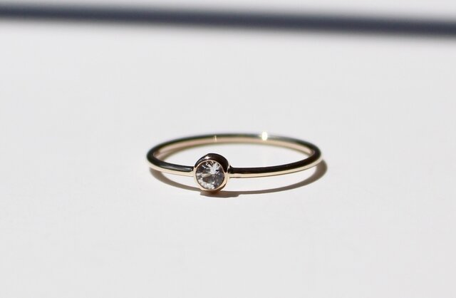 White Sapphire 3mm / K10YGの画像1枚目