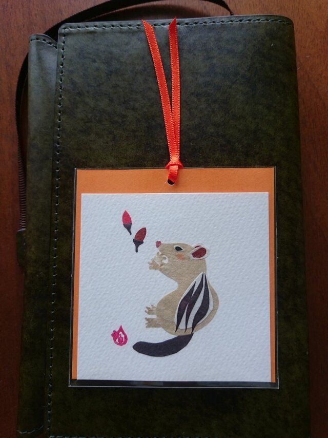 しおり(シマリス)【はり絵 原画】の画像1枚目