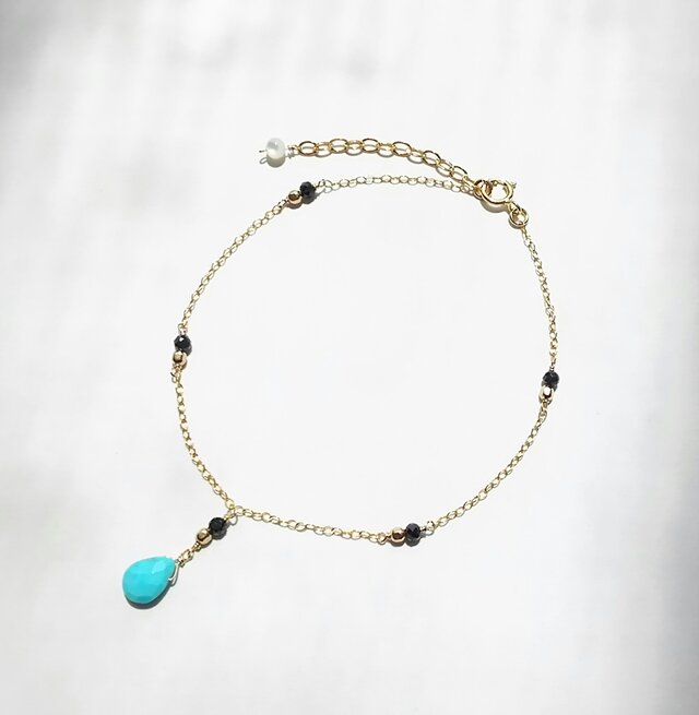 スリーピングビューティーターコイズの彩りブレスレット