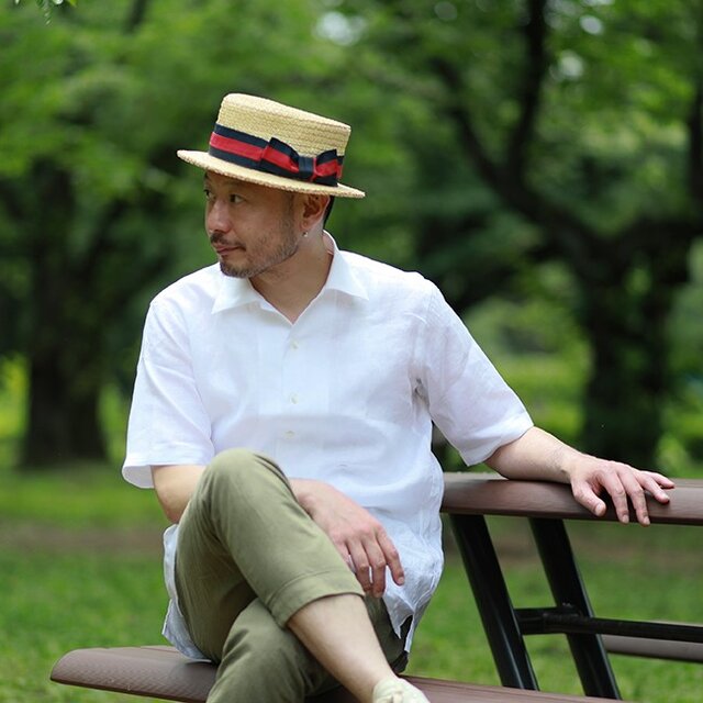 【size M】ルーズフィット・カジュアル / ハードマンズリネン 開襟シャツの画像1枚目