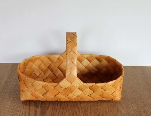 白樺かご　中型　手さげ 白樺の持ち手付き裁縫かごセット | iichi 日々の暮らしを