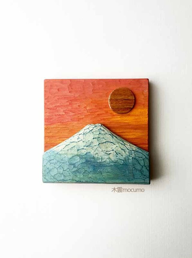 壁かけ 富士山 *橙*の画像1枚目