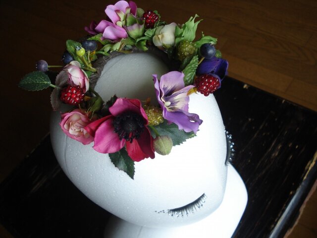 春の花の輪飾りの画像1枚目