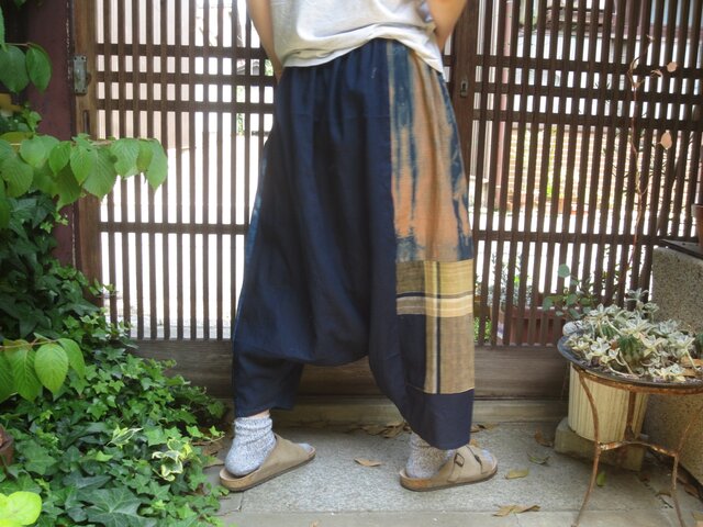 古布リメイク☆藍染めに幟端…柿渋や布団がわもパッチしておとな