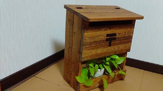 木製郵便ポスト 郵便受け H50 Iichi ハンドメイド クラフト作品 手仕事品の通販