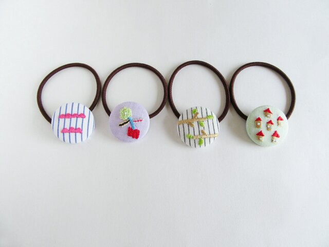 『kurumi×刺繍』ヘアゴムの画像1枚目