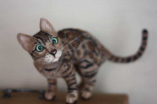 羊毛フェルト　猫(ベンガル) c5fa150c41023e676fd4f4ca19d876
