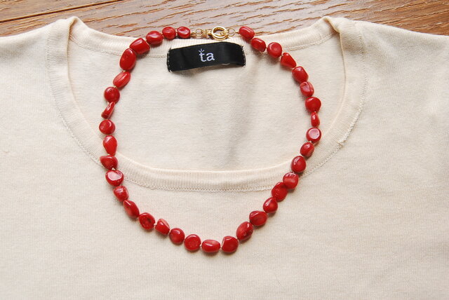 与那覇サンゴネックレス 約40cm シルバー留め具付き 与那覇サンゴネックレス 約40cm シルバー留め具付き 与那覇サンゴ