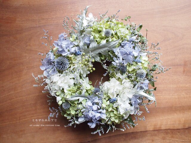 アナベルとルリタマアザミの夏色ハーフリース アナベルとルリタマアザミの夏色ハーフリースの通販 by may