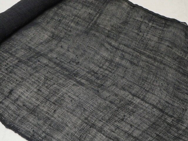 asa0026 麻布 蚊帳の解き150cm 藍染☆古布古裂/木綿/筒描き/型染め/藍染/絹/ボロ襤褸の画像1枚目