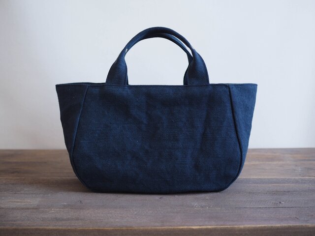 【MILITARY TWILL】蓋付き丸トートM (ネイビー)の画像1枚目