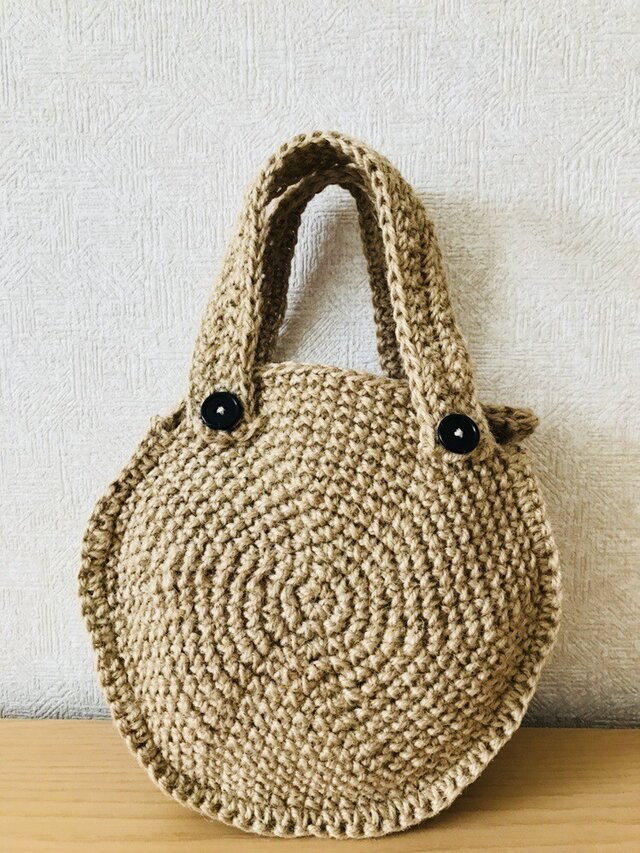 麻紐の円型ハンドバック