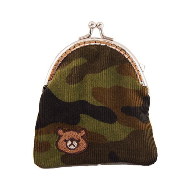 くまのがま口財布S(迷彩)の画像1枚目