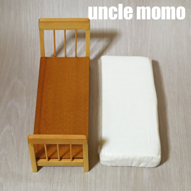 ドール用ベッド SS（色：オーク） 1/12ミニチュア家具 | iichi 日々の