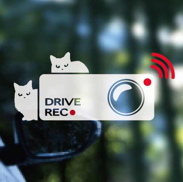 <+R>CATS ドライブレコーダー搭載ステッカー長方形の画像1枚目
