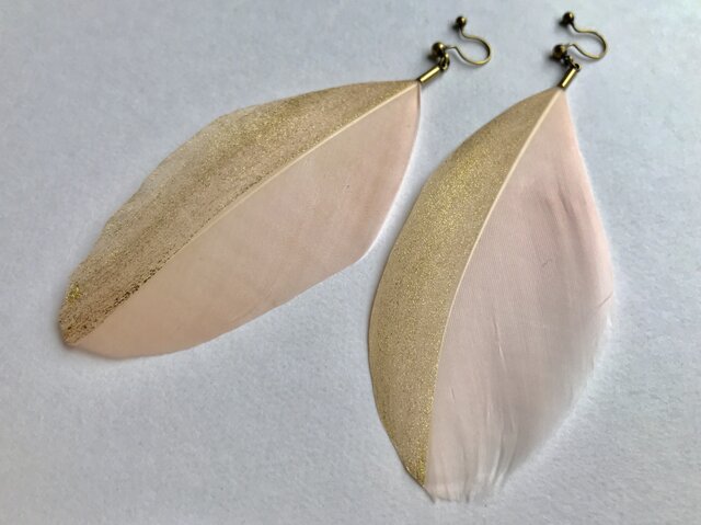 ノンホールピアス No.905ピンク×ゴールドの画像1枚目