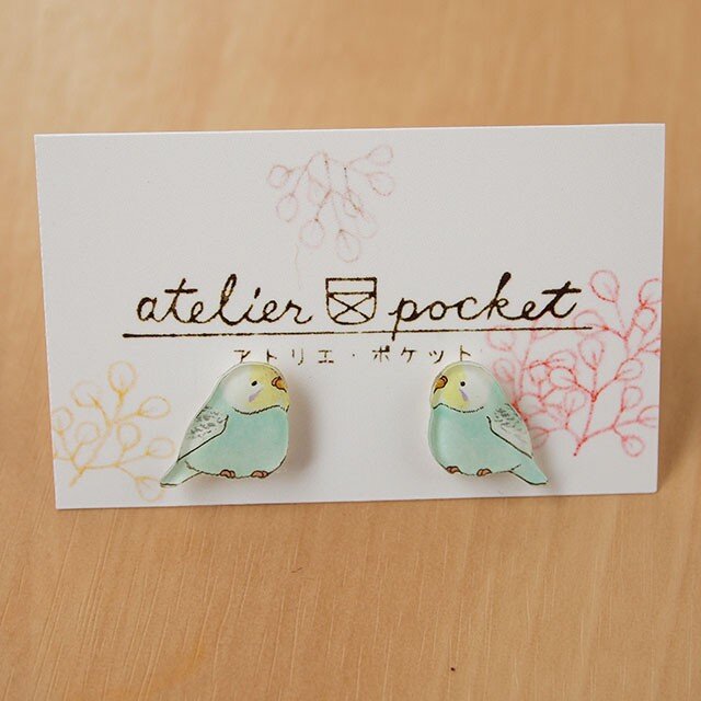 プラバンピアス＊セキセイインコ・空色